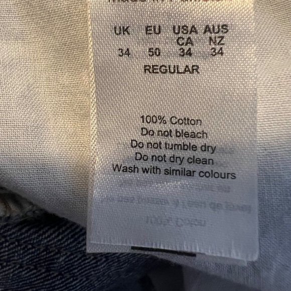 BoohooMAN Blue Jeans Straight Full Zip Up Leg Moto Relaxed Mens Size 34 - Picture 11 of 12